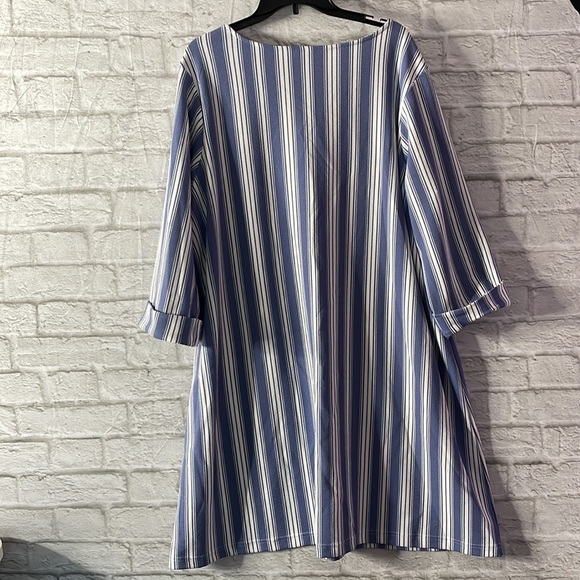Blue and White Striped Dress - Picture 4 of 7
